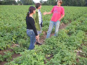 Diskussion am Feld